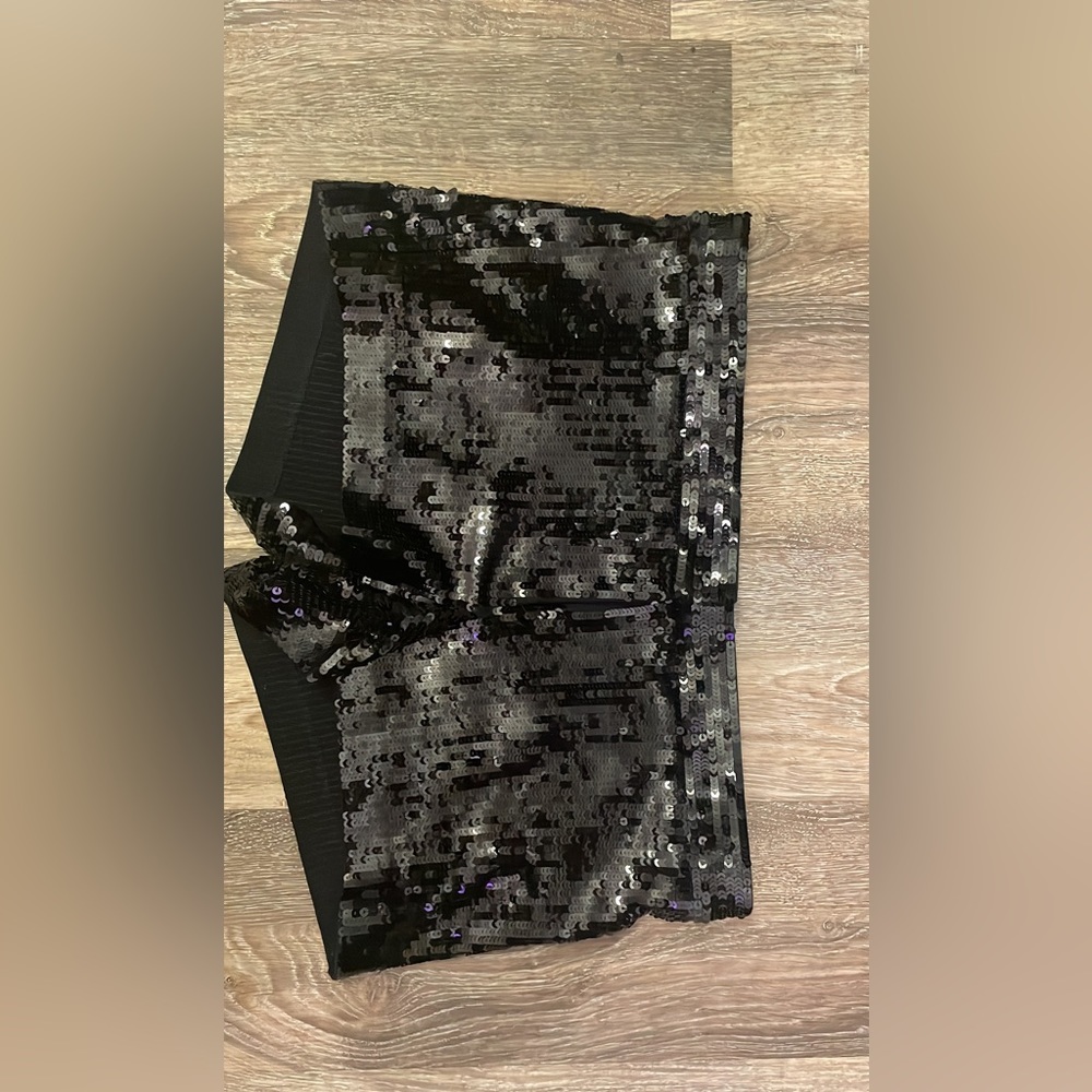 Express Black Sequin Shorts